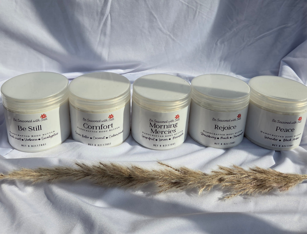 Morning Mercies Triple Butter Body Butter | Shea, Mango & Cocoa Butter | Handcrafted Skincare | Rich Body Care for Dry Skin | Citrus Tropical