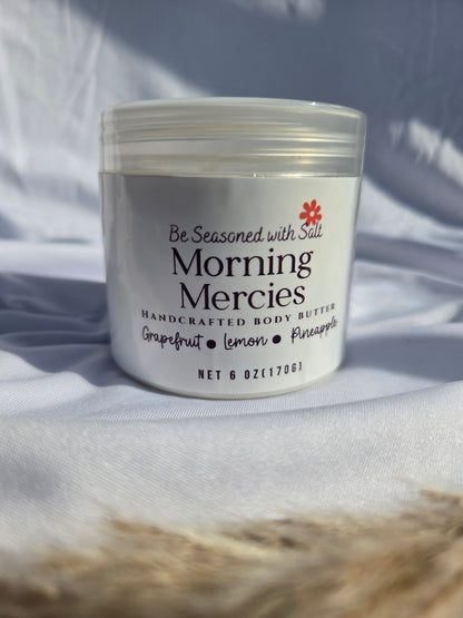 Morning Mercies Triple Butter Body Butter | Shea, Mango & Cocoa Butter | Handcrafted Skincare | Rich Body Care for Dry Skin | Citrus Tropical