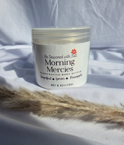 Morning Mercies Triple Butter Body Butter | Shea, Mango & Cocoa Butter | Handcrafted Skincare | Rich Body Care for Dry Skin | Citrus Tropical