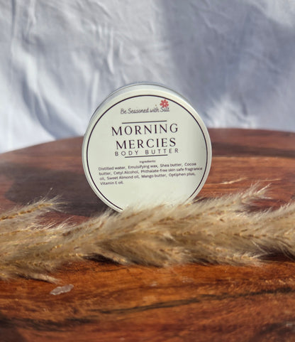 Morning Mercies Triple Butter Body Butter | Shea, Mango & Cocoa Butter | Handcrafted Skincare | Rich Body Care for Dry Skin | Citrus Tropical
