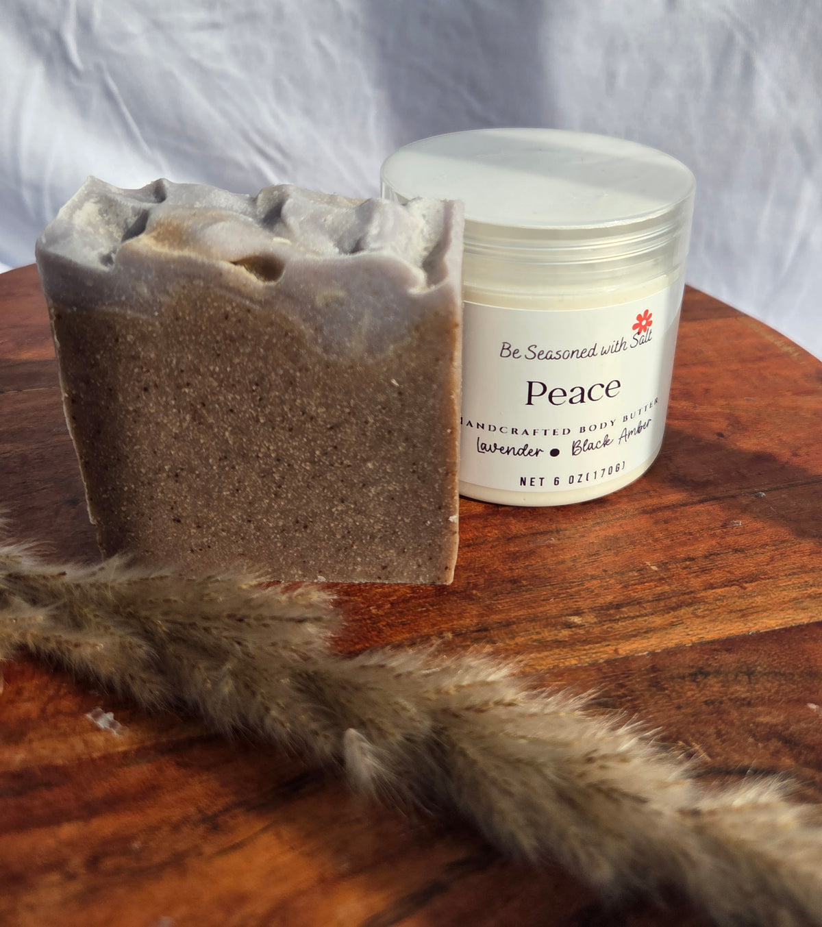 Peace Handcrafted Soap Bar | Cold Process Soap | Shea Butter & Colloidal Oats| Amber and Lavender Soap | Small Batch Bath & Body