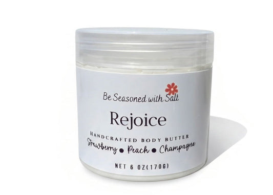 Rejoice Triple Butter Body Butter | Shea, Mango & Cocoa Butter | Handcrafted Skincare | Rich Body Care for Dry Skin | Strawberry Peach Champagne