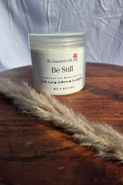 Be Still Triple Butter Body Butter | Shea, Mango & Cocoa Butter | Handcrafted Skincare | Rich Body Care for Dry Skin | Fresh Mint & Eucalyptus