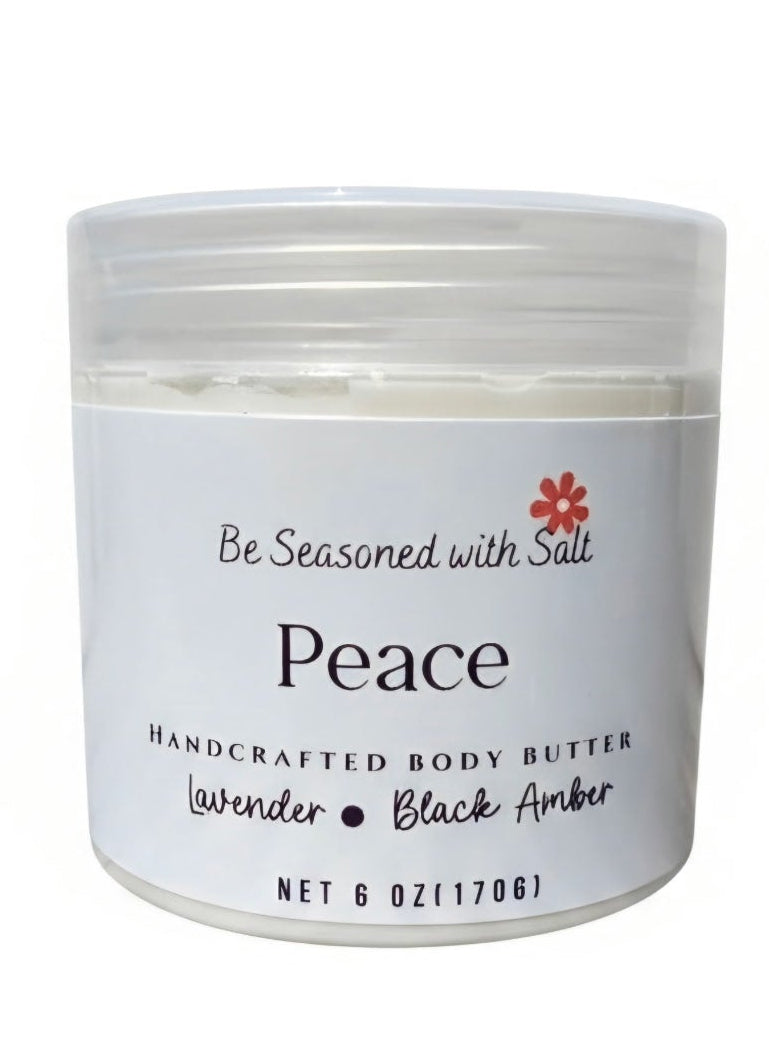 Peace Triple Butter Body Butter | Shea, Mango & Cocoa Butter | Handcrafted Skincare | Rich Body Care for Dry Skin | Amber & Lavender