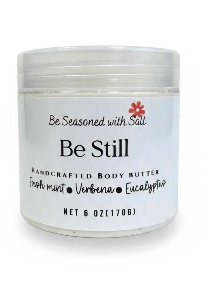 Be Still Triple Butter Body Butter | Shea, Mango & Cocoa Butter | Handcrafted Skincare | Rich Body Care for Dry Skin | Fresh Mint & Eucalyptus